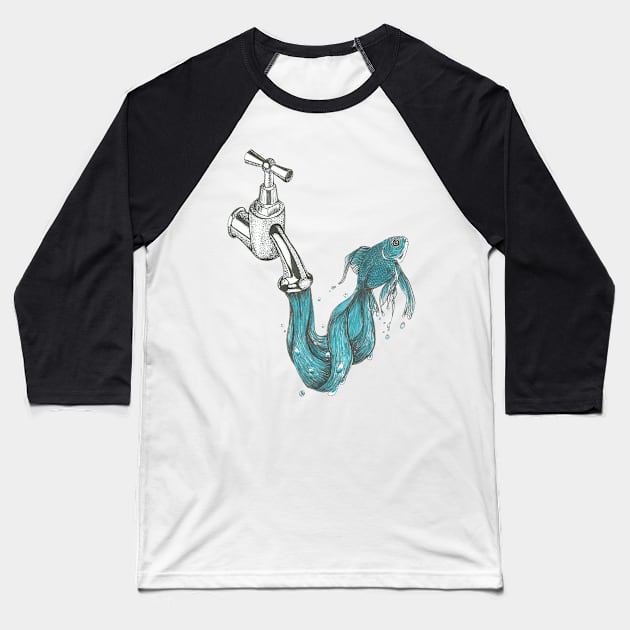 Tap fish Baseball T-Shirt by Créa'RiBo